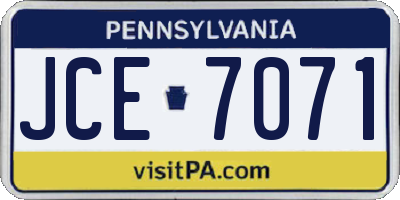 PA license plate JCE7071
