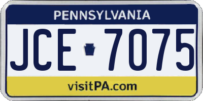 PA license plate JCE7075