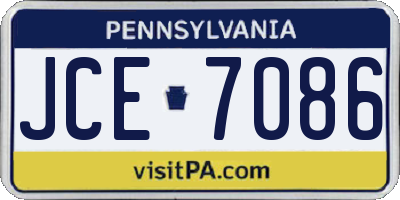PA license plate JCE7086
