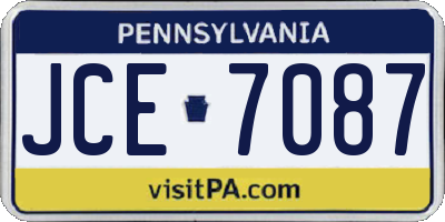 PA license plate JCE7087