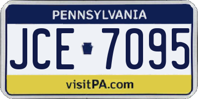 PA license plate JCE7095