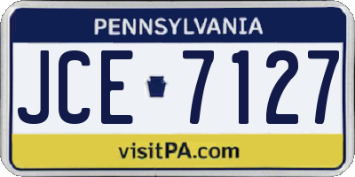 PA license plate JCE7127