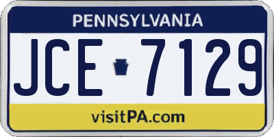 PA license plate JCE7129