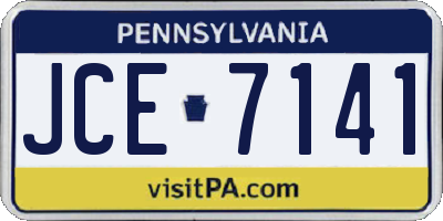 PA license plate JCE7141