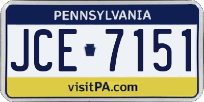 PA license plate JCE7151