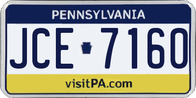 PA license plate JCE7160