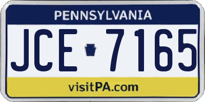 PA license plate JCE7165