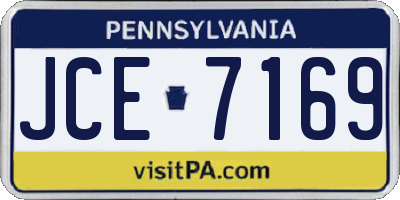 PA license plate JCE7169