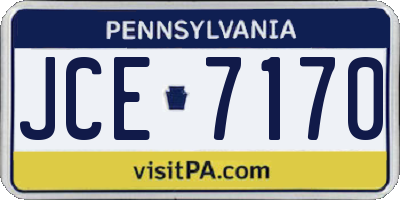 PA license plate JCE7170