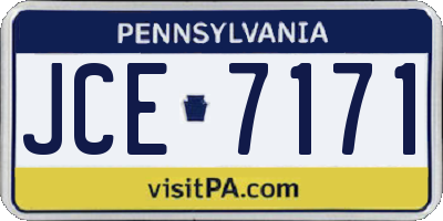 PA license plate JCE7171