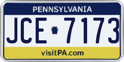 PA license plate JCE7173