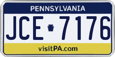 PA license plate JCE7176