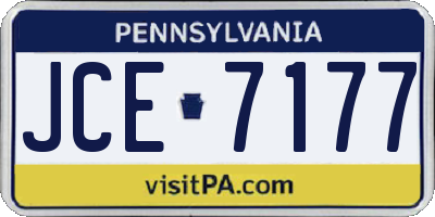 PA license plate JCE7177
