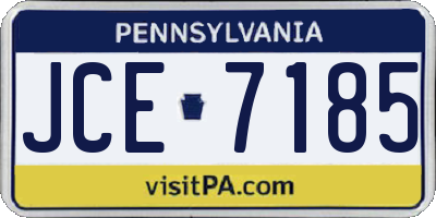 PA license plate JCE7185