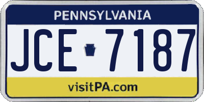 PA license plate JCE7187