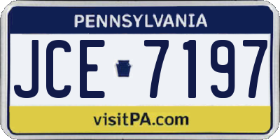 PA license plate JCE7197
