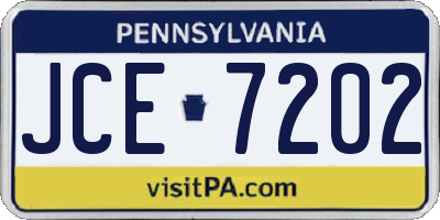 PA license plate JCE7202