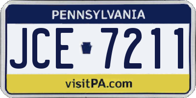 PA license plate JCE7211