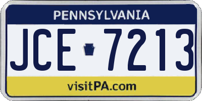 PA license plate JCE7213