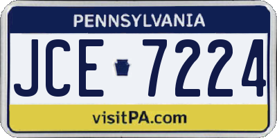 PA license plate JCE7224