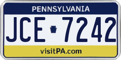 PA license plate JCE7242