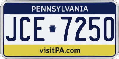 PA license plate JCE7250