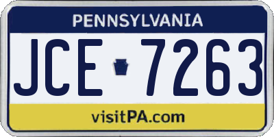 PA license plate JCE7263