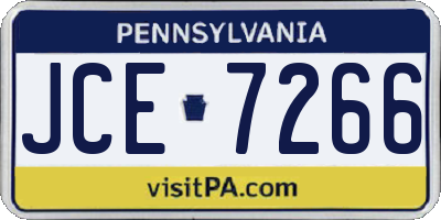 PA license plate JCE7266