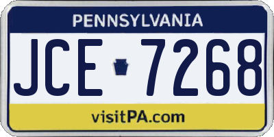 PA license plate JCE7268