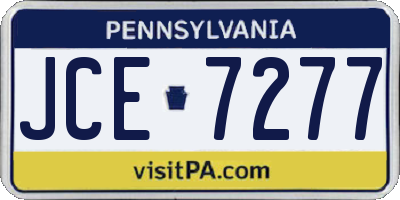 PA license plate JCE7277