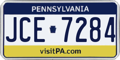 PA license plate JCE7284