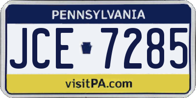 PA license plate JCE7285