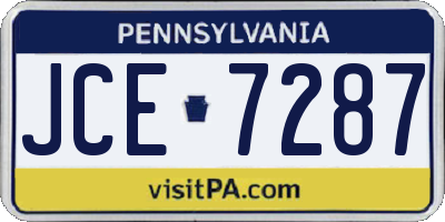 PA license plate JCE7287