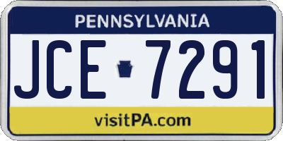 PA license plate JCE7291