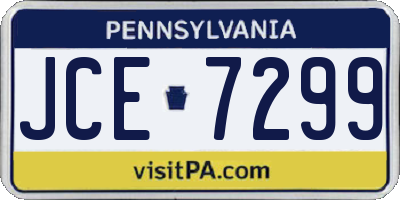 PA license plate JCE7299