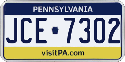 PA license plate JCE7302