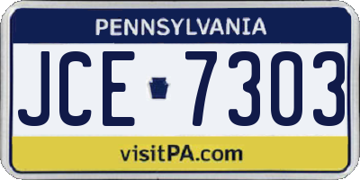 PA license plate JCE7303