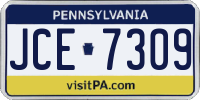 PA license plate JCE7309