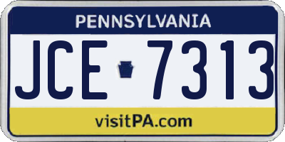 PA license plate JCE7313