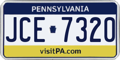 PA license plate JCE7320