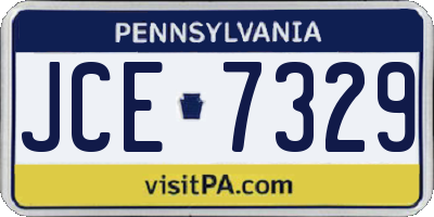 PA license plate JCE7329