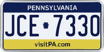 PA license plate JCE7330