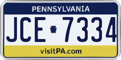 PA license plate JCE7334