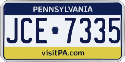 PA license plate JCE7335