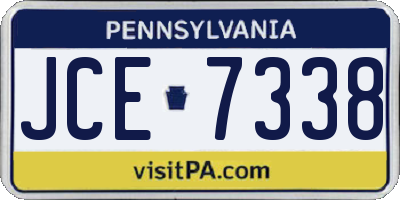 PA license plate JCE7338