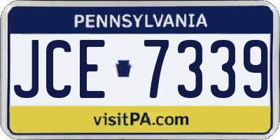 PA license plate JCE7339