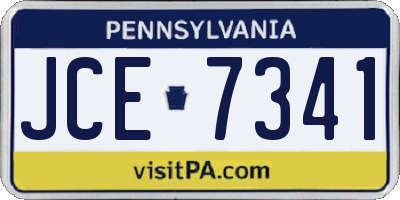 PA license plate JCE7341