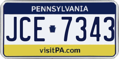 PA license plate JCE7343