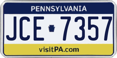 PA license plate JCE7357