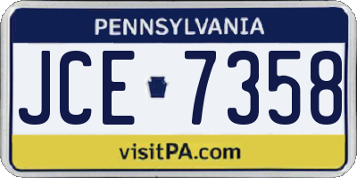 PA license plate JCE7358